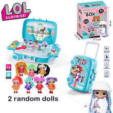 Bonecas lol surprise originais, mala de brinquedo com 2 bonecas aleatórias, presente para meninas 2024 - compre barato