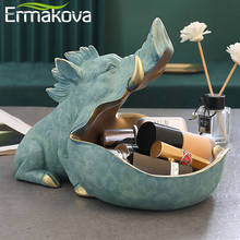 ERMAKOVA-estatua de cerdo salvaje de resina, escultura, accesorios de decoración del hogar, caja de almacenamiento de escritorio, estatuilla en miniatura, decoración de escritorio para habitación, regalo 2024 - compra barato