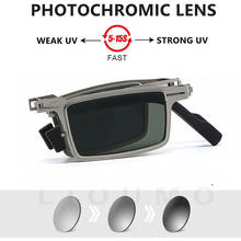 New Folding Photochromic Reading Glasses unisex  Anti-blue light Portable Screwless Presbyopic Eyewear Metal Full Frame Gafas 2024 - buy cheap