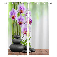 Бамбук, Орхидея Zen жалюзи для окна гостиной ванной комнаты спальни Декор печать занавески панели с люверсами занавески s детская комната 2024 - купить недорого