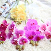 Flores artificiales de tacto Real, Orquídea mariposa Artificial, mariposa, orquídea, para casa, decoración de fiestas de bodas 2024 - compra barato