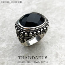 Cocktail Ring Black Oval CZ Skull Skeleton,Europe Style Fashion Jewelry Gift In 925 Sterling Silver For Men & Women 2024 - buy cheap