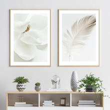 Feather Petal Wall Art Canvas Painting Nordic Posters And Prints Black White Room Decor Wall Pictures For Living No Frame 2024 - buy cheap