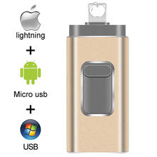Pendrive 128GB 3 in 1 iPhone USB Flash Drive OTG 32GB Pendrive 3.0 Cle Usb Flash Drive 64GB For for iPhone /Android/Tablet PC 2024 - buy cheap