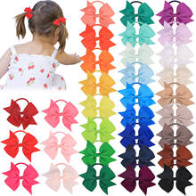 XIMA 32pcs/lot 3.5inch Ribbon Bows with Elastic Hairband Headbands for Kids Hair Ties Hair Accessories 2024 - buy cheap