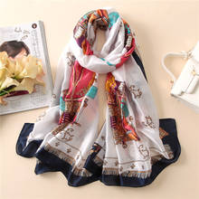Hiyab-bufanda de seda pura para mujer, chales de marca de lujo, 100% Natural, playa, verano, 180x90cm 2024 - compra barato