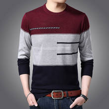 Brand Male Pullover Sweater Men Knitted Jersey Striped O-collar Sweaters Mens Knitwear Clothes Casual Mens Clothing MZL053 2024 - buy cheap