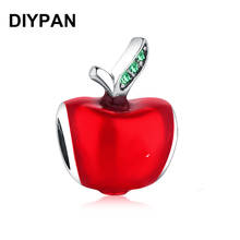 Red Apple Charm Bead Fit Original Pandora Charms Bracelet Clear Zircon Bead Women Fashion Jewelry Berloque 2024 - buy cheap