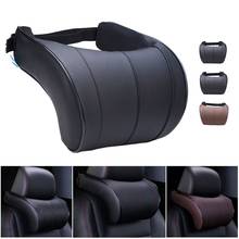 1PCS PU Leather Car Seat Pillow Headrest Auto Neck Pillow Memory Foam Pillows Travel Rest Seat Headrest Cushion Pad 2024 - buy cheap