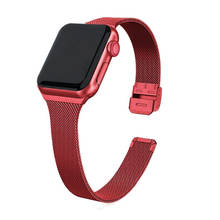 Металлический браслет для Apple Watch Band 44 мм 40 мм 42 мм 38 мм, женский ремешок из нержавеющей стали для iWatch 6 5 4 SE 3 2, аксессуары 2024 - купить недорого