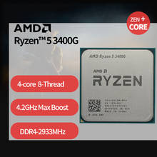 AMD Ryzen 5 3400G R5 3400G 3.7 GHz Quad-Core Eight-Thread 65W CPU Processor YD3400C5M4MFH YD340GC5M4FI Socket AM4 No Fan 2024 - buy cheap