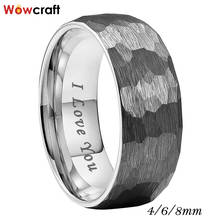 Wowcraft 4mm 6mm 8mm Tungsten Ring for Men Women Dropshipping Trendy Jewelry Wedding Band I Love You Engraved Comfort Fit 2024 - buy cheap