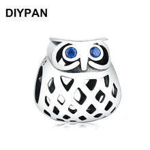 Fit Original Pan Bracelets Charms Blue Eyes Owl Charm Beads For Jewelry Making Women Berloque 2024 - buy cheap