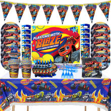 10People Blaze And The Monster Machines Birthday Party Decorations Supplies Kids Baby Shower Tableware Party Supplies Balloons 2024 - buy cheap