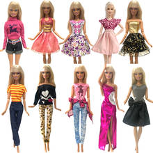 Nk10 conjunto de vestidos de bonecas, roupas artesanais, conjunto de saia curta, vestido de festa para boneca barbie, acessórios de brinquedo de menina, 012a 2024 - compre barato