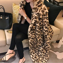 Winter Women Leopard Print Soft Faux Fur Coat Fort Long Thick Warm Jackets Fluffy Star Style Overcoats Elegant Ladies Outerwear 2024 - buy cheap
