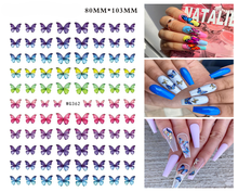 Adesivo 3d de folha para unhas, acessórios de manicure para decoração de unhas, design de borboleta artificial fofa 2024 - compre barato