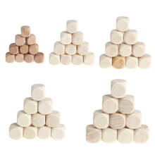 Dados de madera en blanco de 6 caras, juguetes para fiesta, familia, juegos DIY, impresión, Chico, 10 Uds. 2024 - compra barato