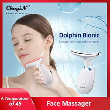 CkeyIN-masajeador Facial sónico, máquina de estiramiento del cuello, calor, antiedad, arrugas, Led, en forma de V, reafirmante Facial, tonificación de la piel 2024 - compra barato