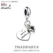 Soul Sisters Winged Hearts Pendant Charm For Women New 925 Sterling Silver Girlfriends Gift 2024 - buy cheap