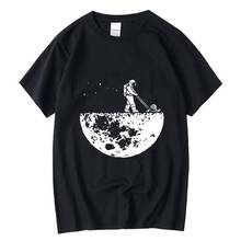 Highquality 100%cotton Lunar cleaner printing street style casual short sleeve men T shirt cool loose o-neck tshirt male t-shirt 2024 - купить недорого