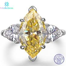 Vinregem-Anillos de Compromiso de Plata de Ley 925, joyería fina con corte Marquesa, piedra preciosa citrina moissanita creada, para boda, venta al por mayor 2024 - compra barato