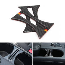 Car Styling Real Carbon Fiber Interior Water Cup Holder Cover Trim For Mercedes Benz A GLA CLA Class W176 X156 C117 14-17 2024 - buy cheap