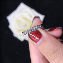 Adorável anel de banda ouro puro 585 anel de noivado de diamante sem falhas para a mulher jóias de casamento finas varejo & atacado 2024 - compre barato
