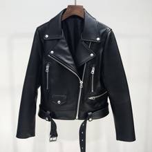 New Women Faux Leather Jacket Fashion Spring Autumn Slim Long Sleeve Zipper Biker Coats Ladies Black Outerwear Leather Clothes 2024 - buy cheap