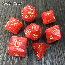 Dados de varios lados de alta calidad con efecto perlado D4,6,8,10,10%,12,20, juego de dados dnd, juego RPG, 7 unidad/bolsa 2024 - compra barato