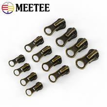 Meetee 10pcs 3# 5# 8# Retro Bronze Zipper Silder for Metal Zippers Bag Jacket Zip Head DIY Clothes Slider Puller Repair Fitting 2024 - buy cheap