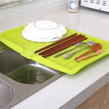 Rack de drenagem cozinha bandeja escorredor prato plástico grande pia rack secagem worktop organizador rack de secagem para pratos 2024 - compre barato