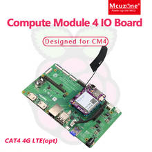 Raspberry Pi, компьютерный модуль 4, плата ввода-вывода, BCM2711, макетная платформа для радиатора CM4, модуль 4G LTE, плата ввода-вывода CM4 2024 - купить недорого