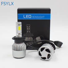 Fsylx-lâmpada led para farol de carro, s2, h4, h7, h11, h8, hb4, h1, h3, hbs2, 72w, 8000lm, 6500k, led, h4, h7, farol de neblina 2024 - compre barato