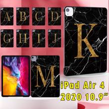 Tablet Case for Apple iPad Air 5 10.9 2022/Air 4 10.9 Inch 2020 A2072/A2316/A2324/A2325 Black Marble Letter Pattern Back Shell 2024 - buy cheap