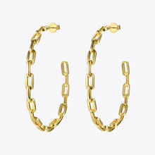 Enfashion Pure Form Link Chain Hoop Earrings For Women Big Circle Hoops Gold Color Earings Jewelry Aros Orecchini Cerchio EF1083 2024 - buy cheap