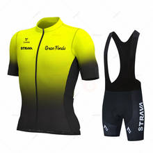 Strava conjunto de camisa de equipe de ciclismo, roupas de ciclismo respirável, bermudas, roupas de bicicleta, triatlo, 2021 2024 - compre barato