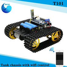 Мини T101 WiFi управление Умный робот шасси танка гусеничный автомобиль платформа с UNO R3 доска развития + плата водителя двигателя 2024 - купить недорого