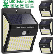 230 Led Reflector Solar Outdoor Lights Waterproof Motion Sensor Street Lamp Sunlight Solar Power Spotlight for Garden Decoration 2024 - buy cheap