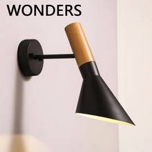 Lámpara LED de pared para Loft, accesorio de luz de espejo moderno, candelabros de madera maciza E27, decoración sencilla para el hogar, para dormitorio 2024 - compra barato