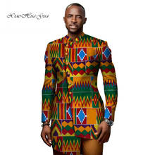 Dashiki African Print Patchwork Stand Collar Blazer African Style Clothing 2019 Bazin Riche Men 100% Cotton Blazers WYN706 2024 - buy cheap