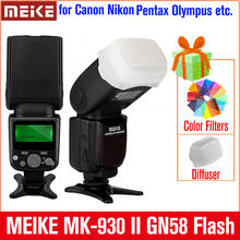 Вспышка MEIKE для Canon, Nikon, Pentax, Olympus, DSLR, с одной точкой, ЖК-дисплеем, распылителем и фильтром, GN58 2024 - купить недорого