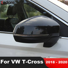 For Volkswagen T-Cross 2018 2019 2020 Carbon Fiber Rearview Mirror Cover Trim Rear View Mirrors Frame Sticker Car Accessories 2024 - buy cheap