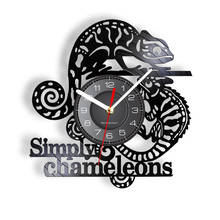 Simply Chameleons Wall Art Wall Decor Modern Wall Clock Reptile Gift Gecko Vinyl Record Clock Lizard Decorative AnimaL Clock 2024 - buy cheap