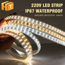 220V LED Strip 2835 High Safety High Brightness 180LEDs/m3000K 4000K 6000K Flexible LED Light Outdoor Waterproof LED Strip Light 2024 - buy cheap