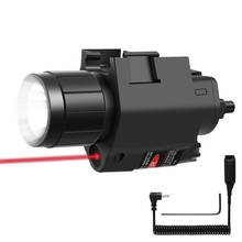 Tactical Compact Gun Light with Red Dot Laser Sight 200Lumens LED Weapon Flashlight with Remote Switch Pistol Gun Light for 20mm 2024 - buy cheap