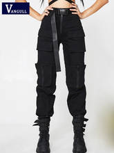Vangull Black Zipper Cargo Pants Women High Waist Pencil Pants Female Punk Multi-Pocket Sweatpants Lady Jogger Trousers Breeches 2024 - buy cheap