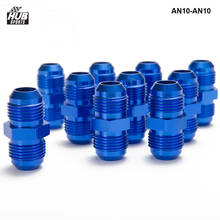 10PCS/LOT Blue Anodized Aluminum Union Adapter Fittings For Oil Cooler/ Fuel Tank/Fuel Pump AN10-AN10 2024 - buy cheap