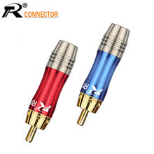2pairs/4pcs  RCA Connector Wire male Plug gold plated audio adapter blue&red pigtail speaker plug for 8MM Cable 2024 - buy cheap