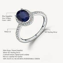 Женские кольца с драгоценными камнями, Овальный Натуральный Синий сапфир 925 пробы, ювелирные украшения для свадьбы 2024 - купить недорого